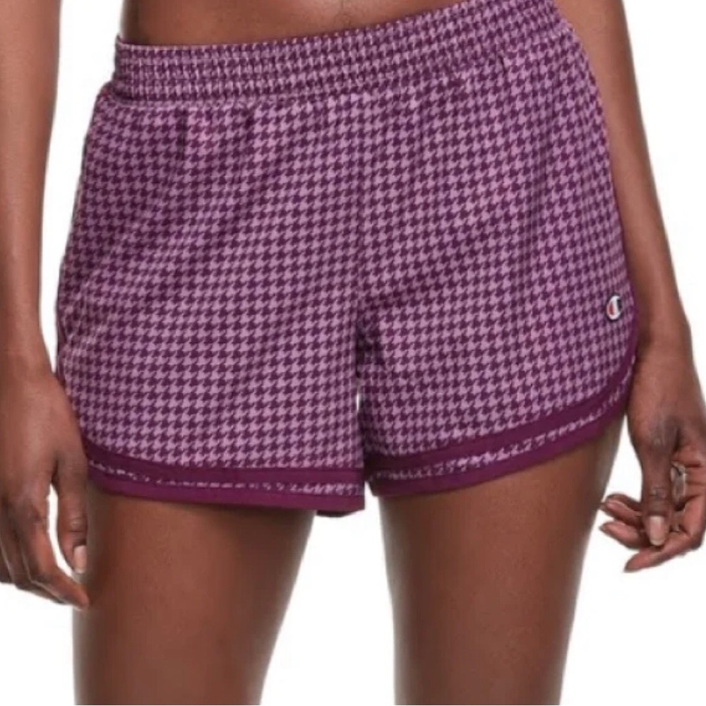 Champion Women’s Athletic Houndstooth Shorts 3.5” Lined Pocket Elastic Waist S
